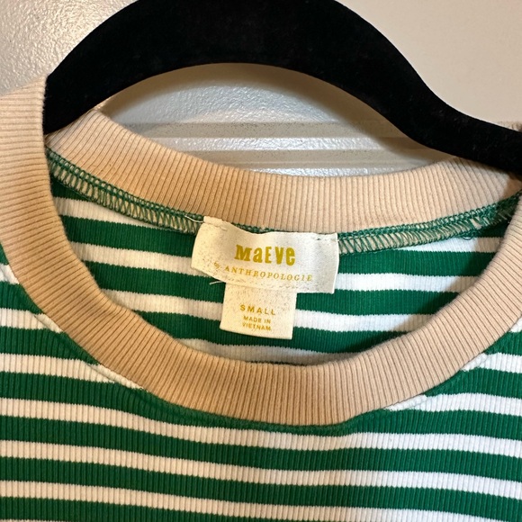 Maeve Puff-Sleeve Striped Top in Green. Size small. Worn once, great condition. - Picture 5 of 5